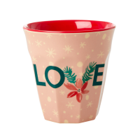 Christmas Pink Love Print Melamine Cup Rice DK